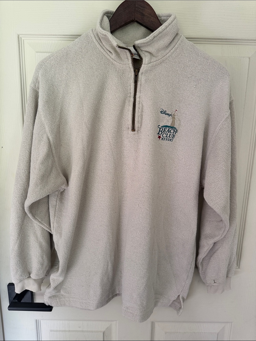 Vintage 90s Walt Disney World Beach Club Resort Quarter-Zip Pullover